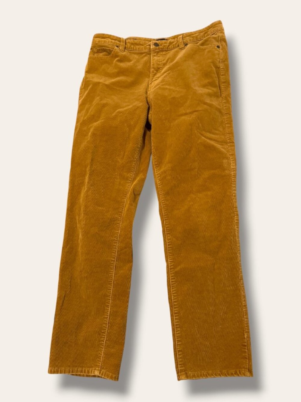 Talbots Pants Womens 10P Corduroy Straight Leg Petite Mustard Brown Classic - Picture 2 of 10